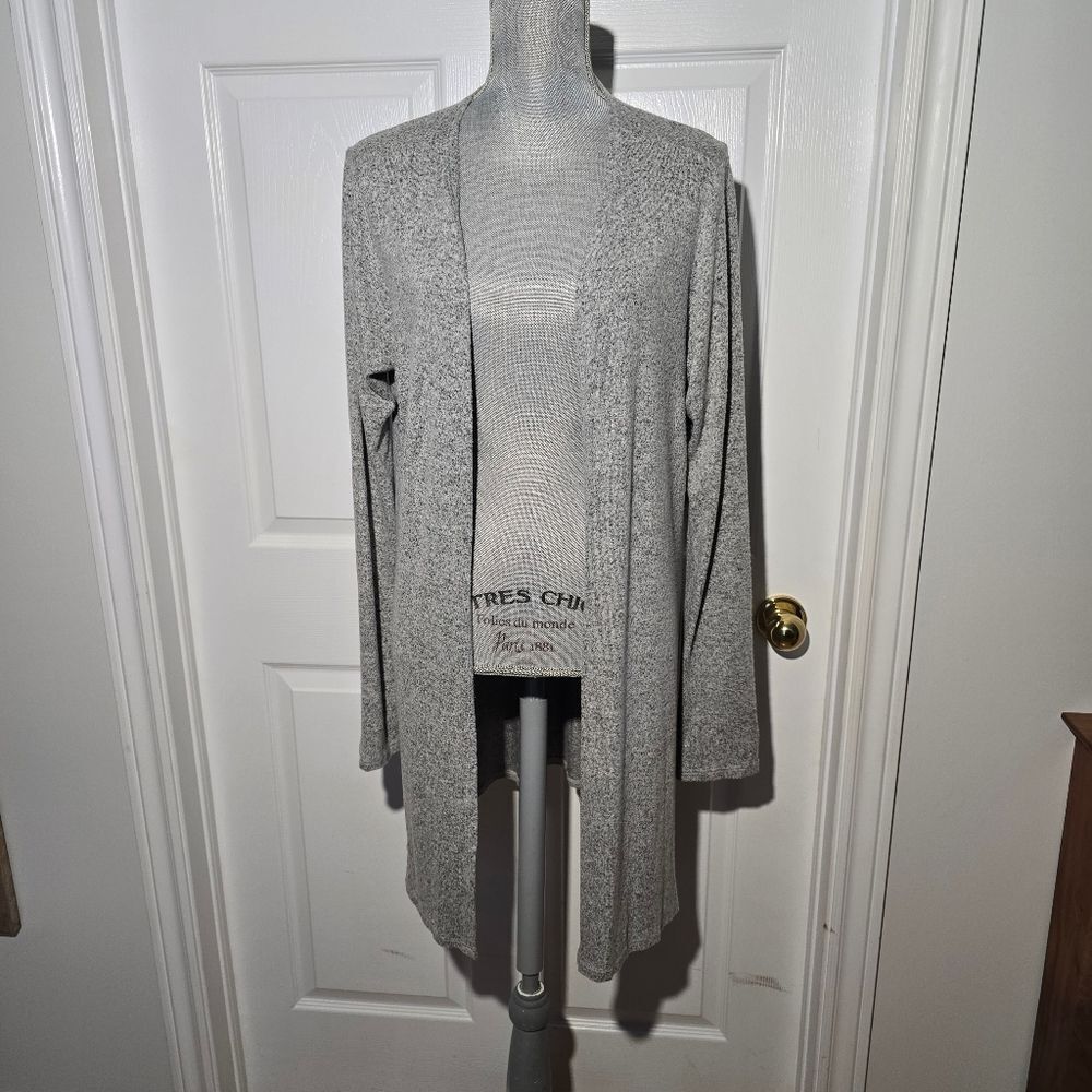 Joah Brown Light Gray Open-Front Cardigan